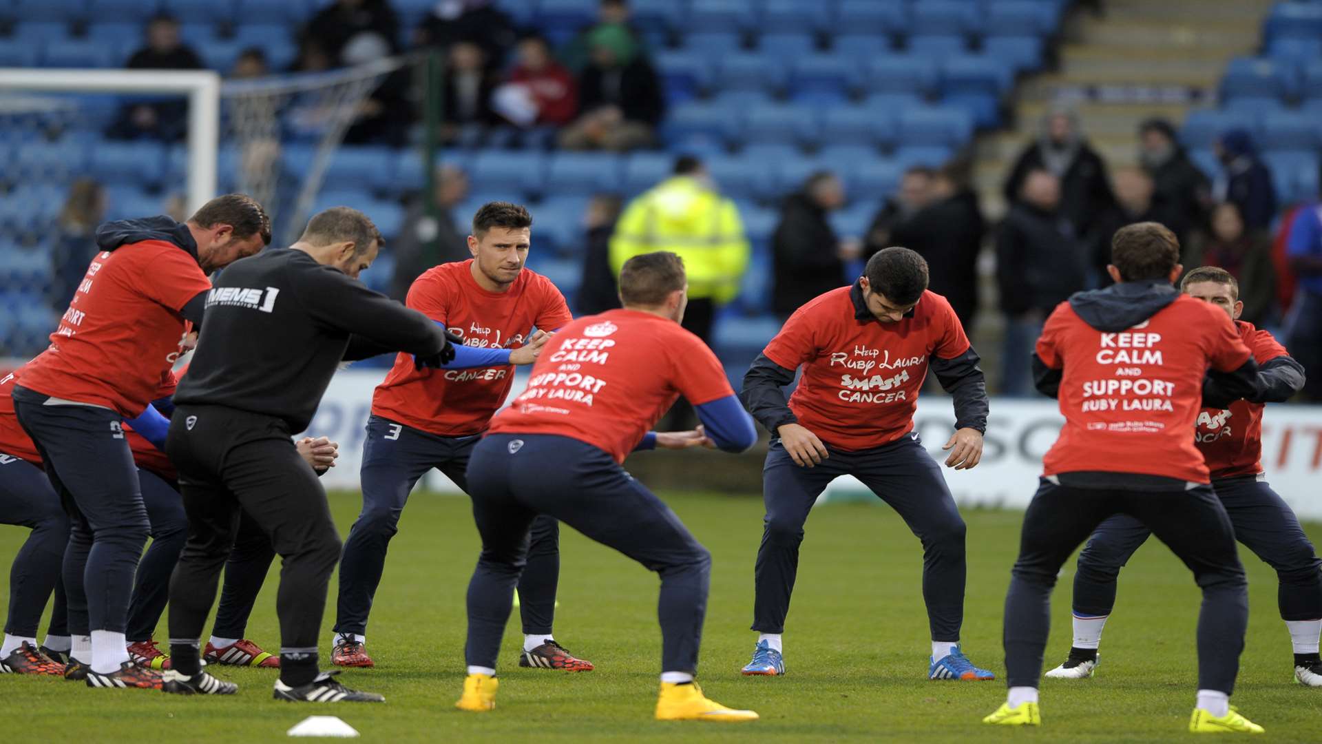 Gills players warming up in their Ruby t-shirts