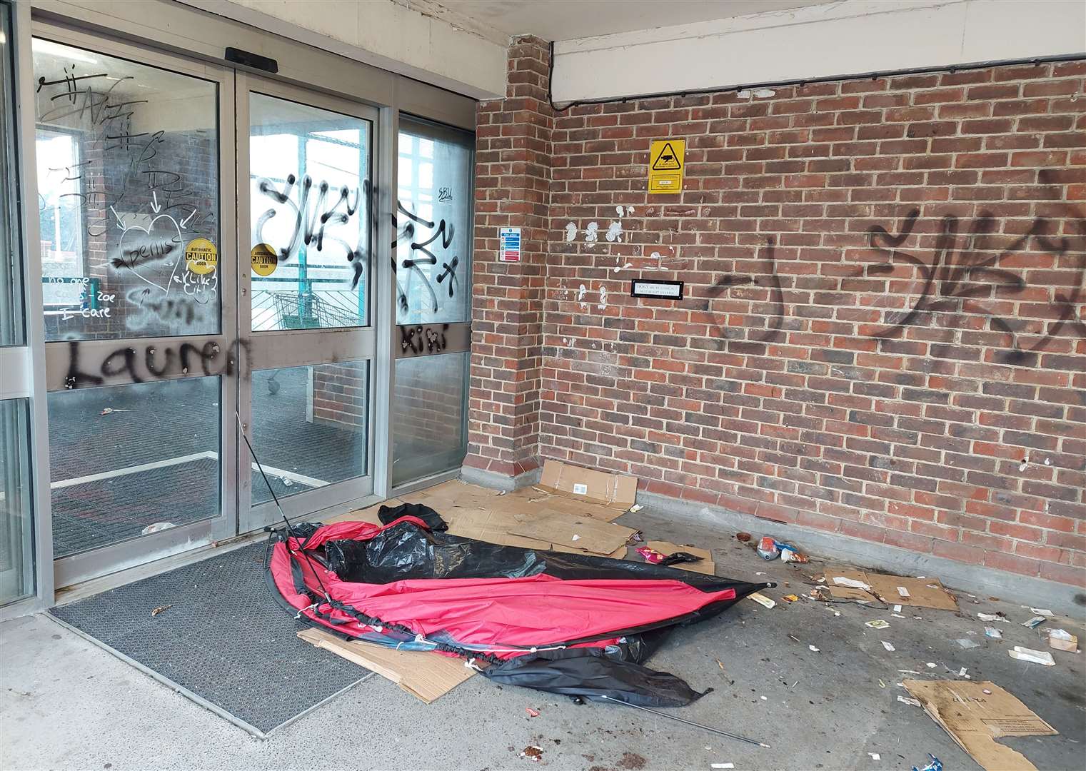 Vandals damaged the top floor of Park Mall car park