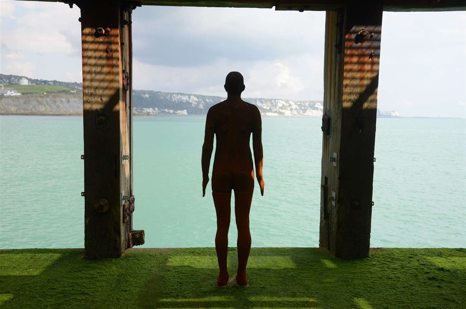 The Antony Gormley statue at Folkestone - how art has helped revitalise the town. There’s one in Margate too. Picture: Gary Browne