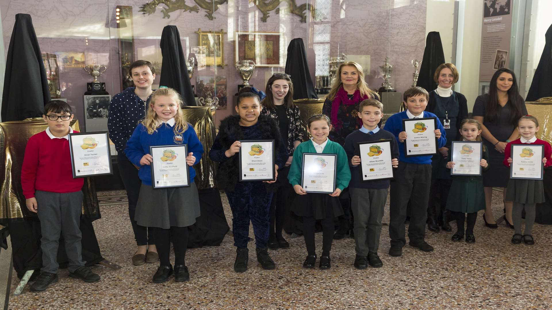 All eight finalists at the Perfect Packed Lunch Awards art and creative writing contest.