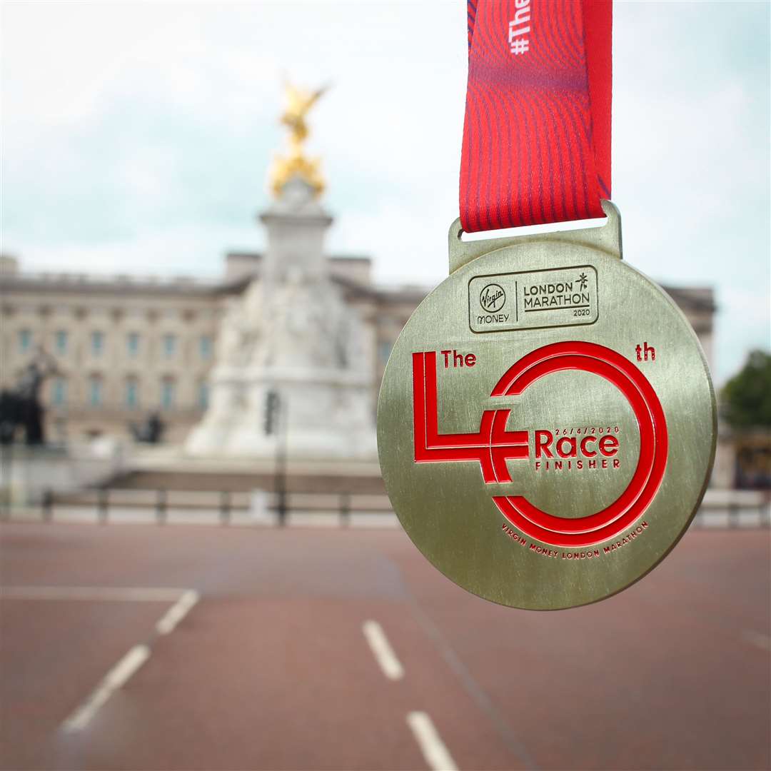 The finishers’ medal for the 40th London Marathon (Virgin Money London Marathon/PA)