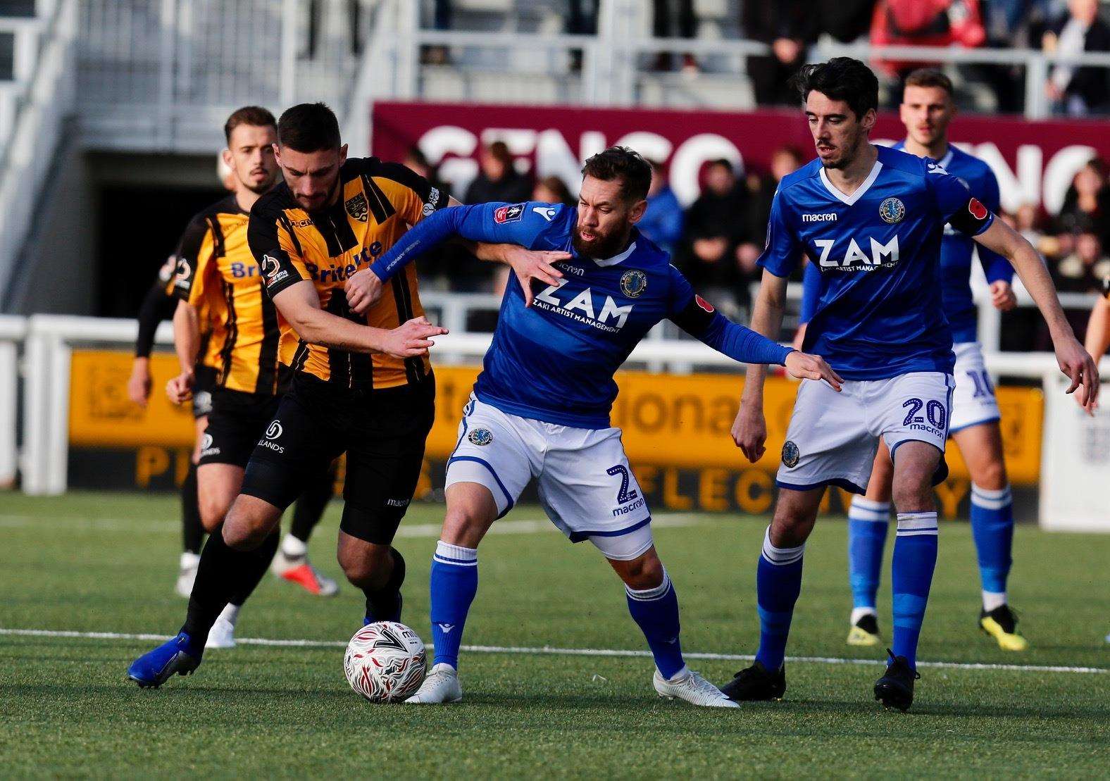 Jake Cassidy gets stuck in for Maidstone Picture: Matthew Walker