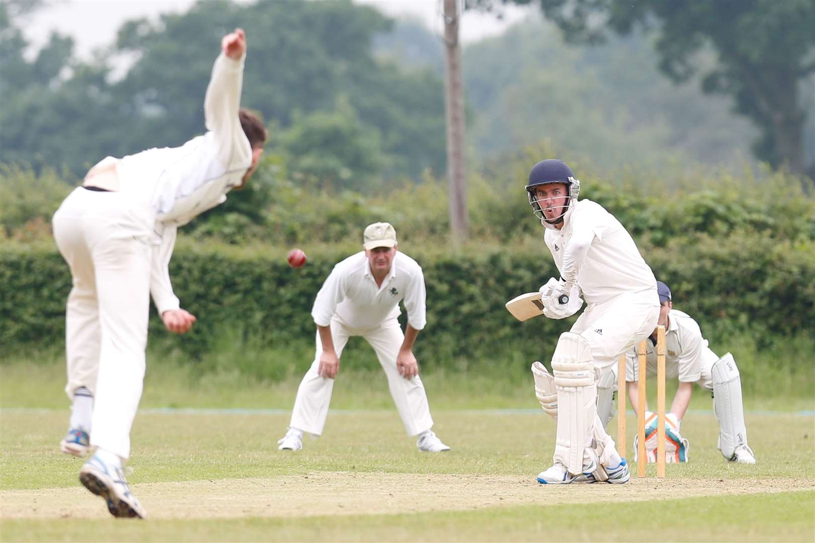 A Headcorn cricketer threw the first overarm bowl in a match. Picture by: Matthew Walker