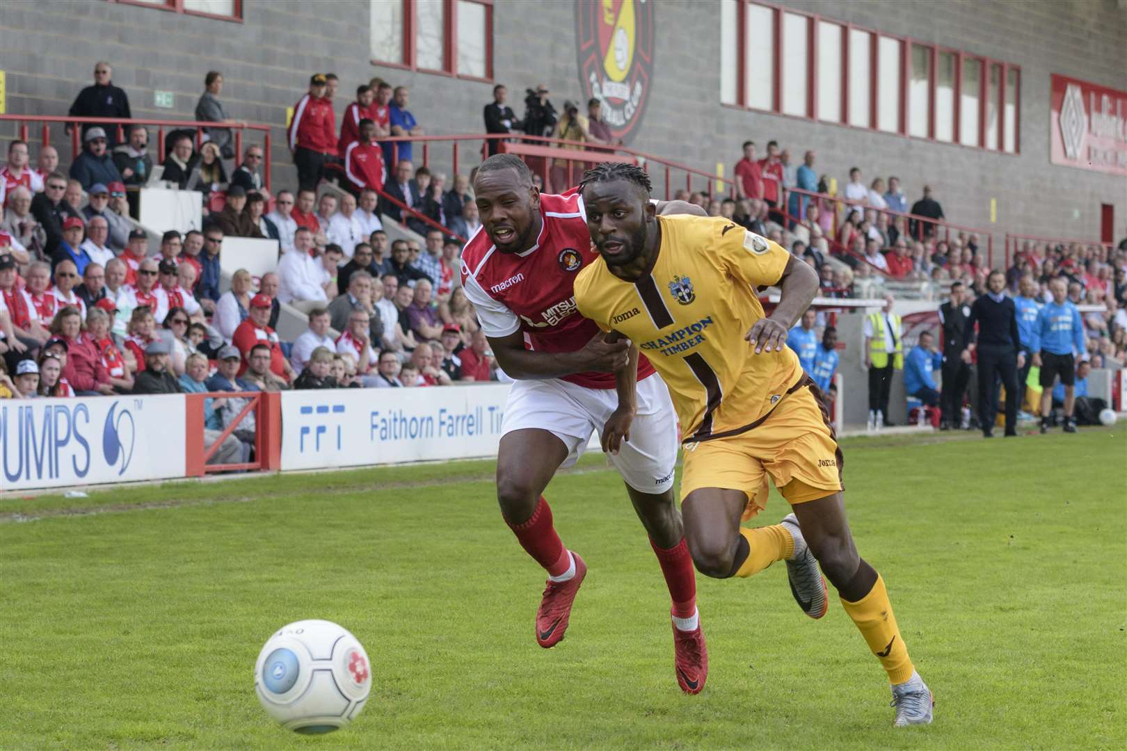 Myles Weston gives chase against Sutton Picture: Andy Payton