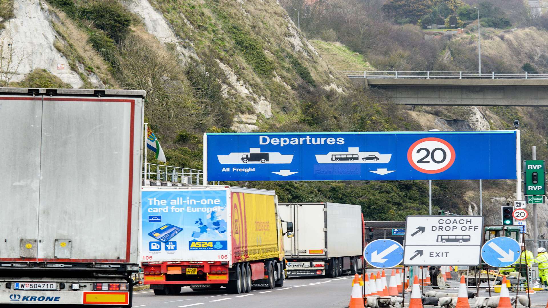 Lorries heading for Calais via Dover's Eastern Docks. File image