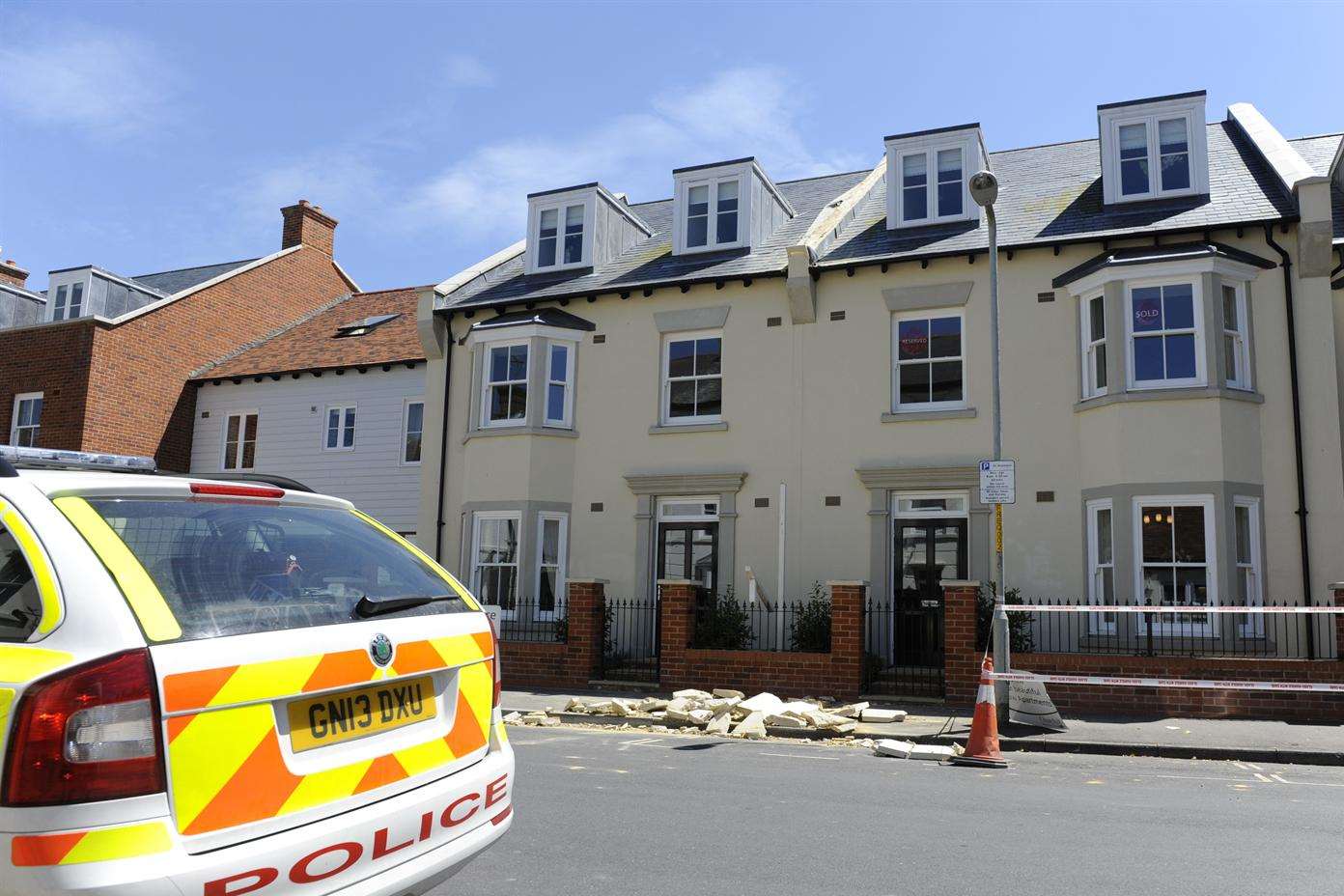 Police have been at the scene after part of a building collapsed