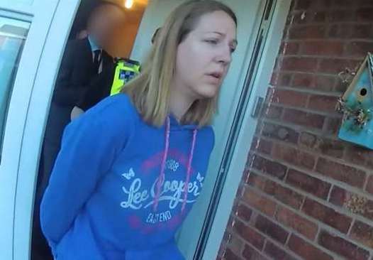 Screenshot from footage of the arrest of Lucy Letby. Picture: Cheshire Constabulary/PA
