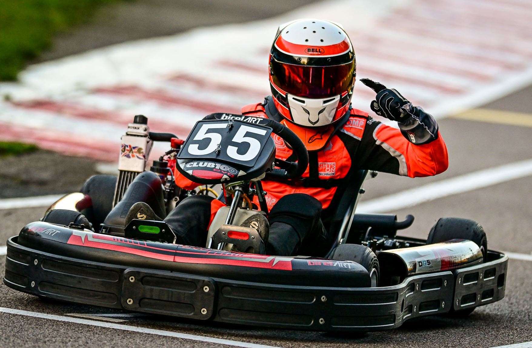 Elijah Hazelwood, 12, celebrates one of his many wins on the track. Picture: Club100 Racing / John Patterson