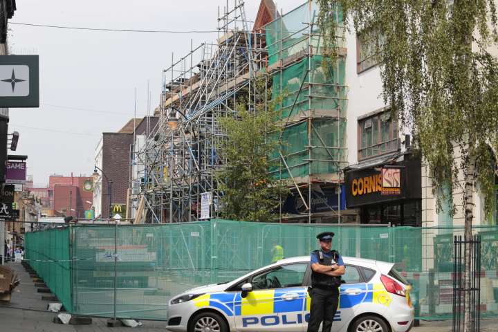 The cordon is still in place at the moment. Picture: Martin Apps