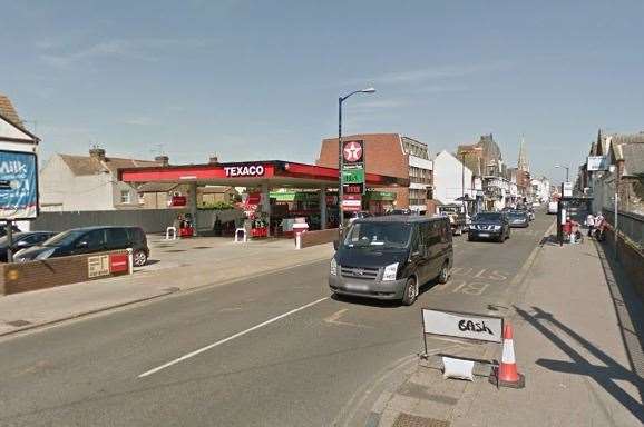 The incident took place close to the Texaco in Herne Bay High Street. Picture: Google Maps