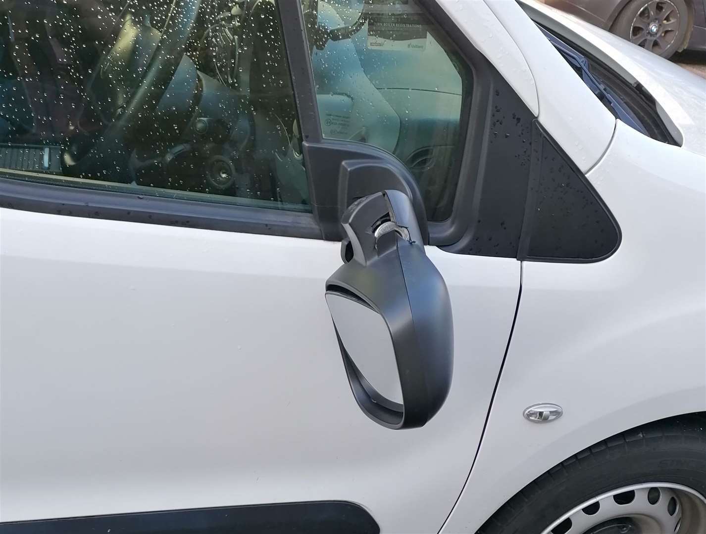 Wing mirrors on cars were broken