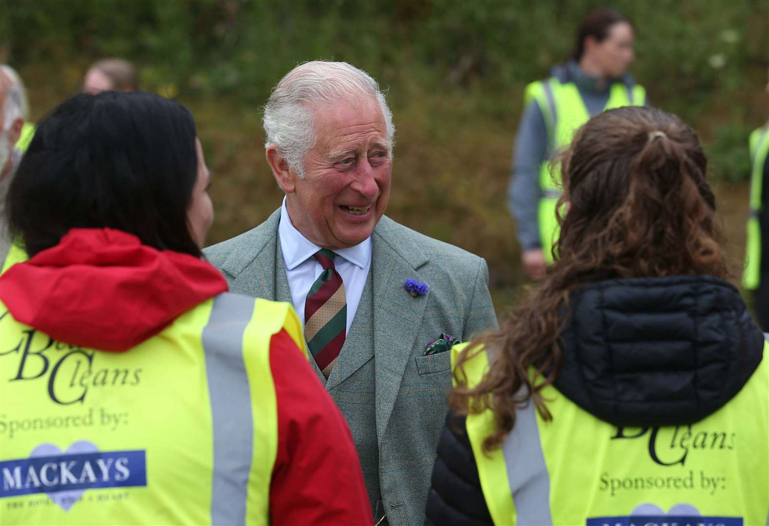 Charles had a joke about some of the items found on the beach (Paul Campbell/PA)