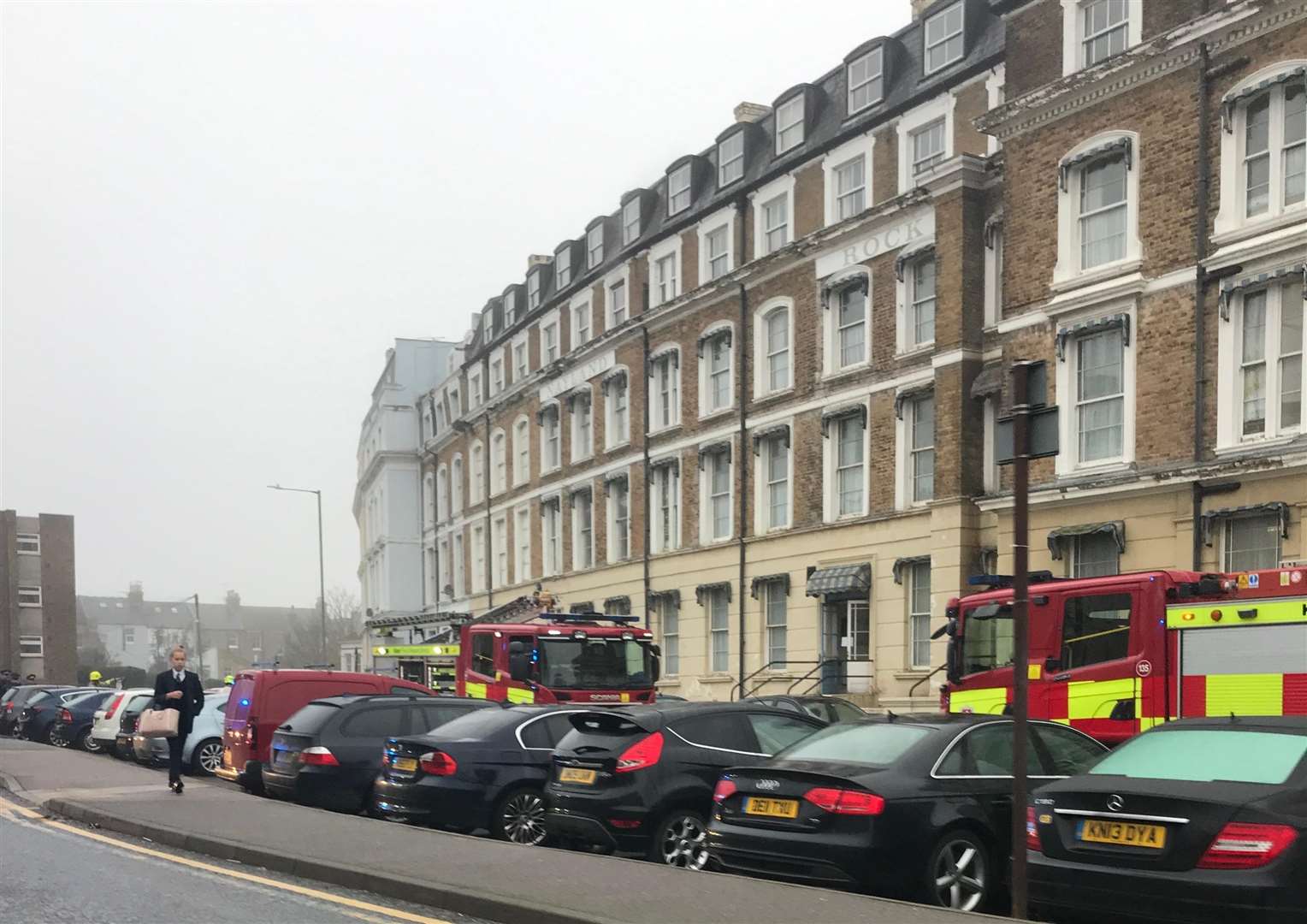 There is a fire on the third floor