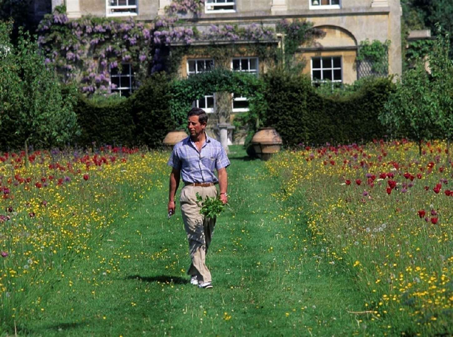 A young Prince of Wales among wildflowers in the Highgrove gardens (Highgrove Enterprises/PA)