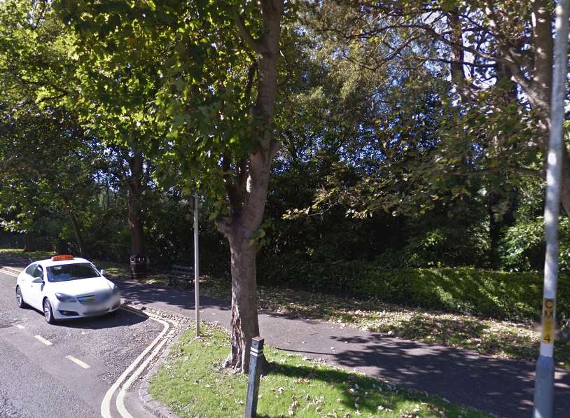 The path that surrounds Kingsnorth Gardens, next to the taxi rank. Picture: Google
