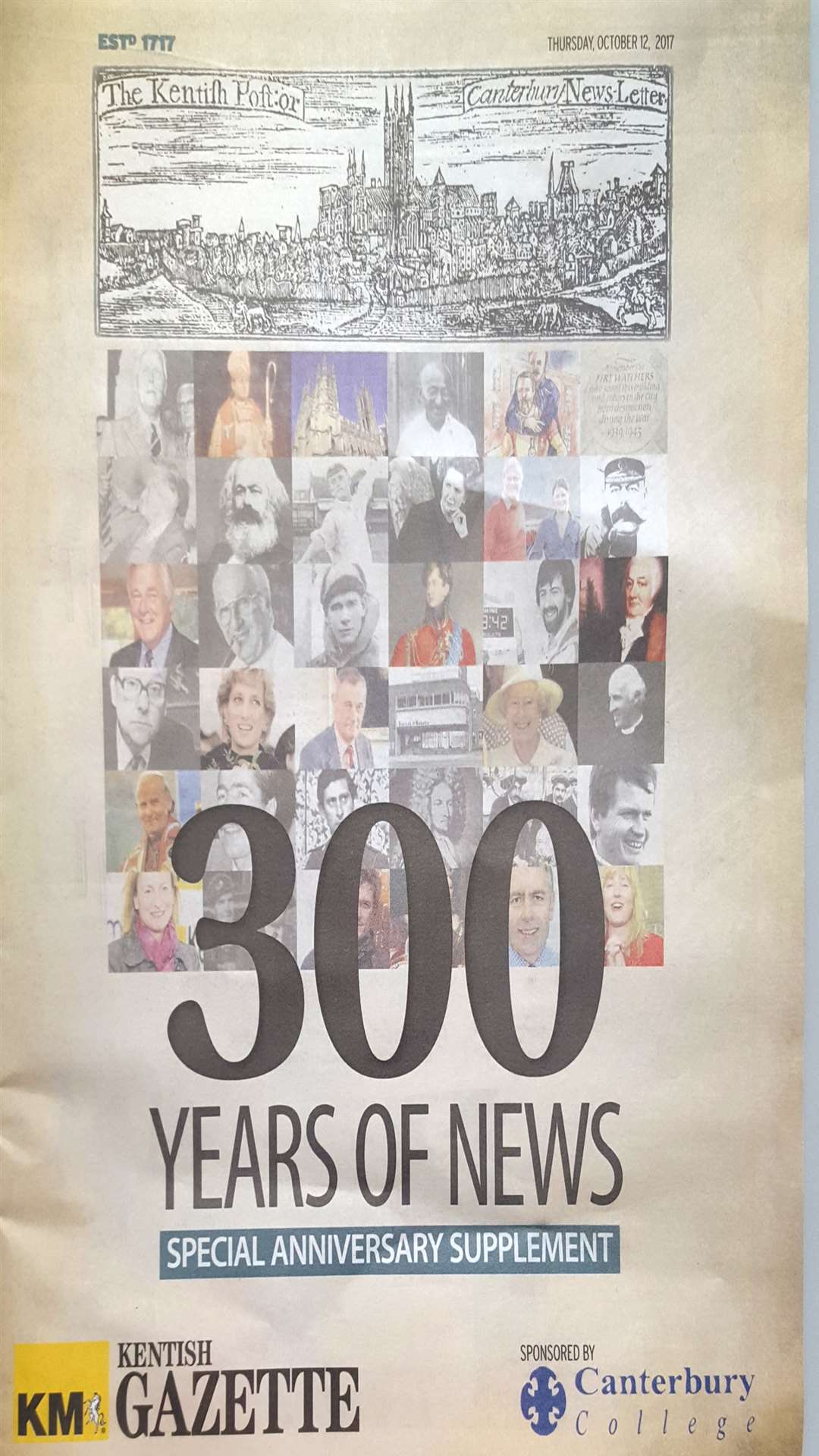 The 300th anniversary Kentish Gazette supplement