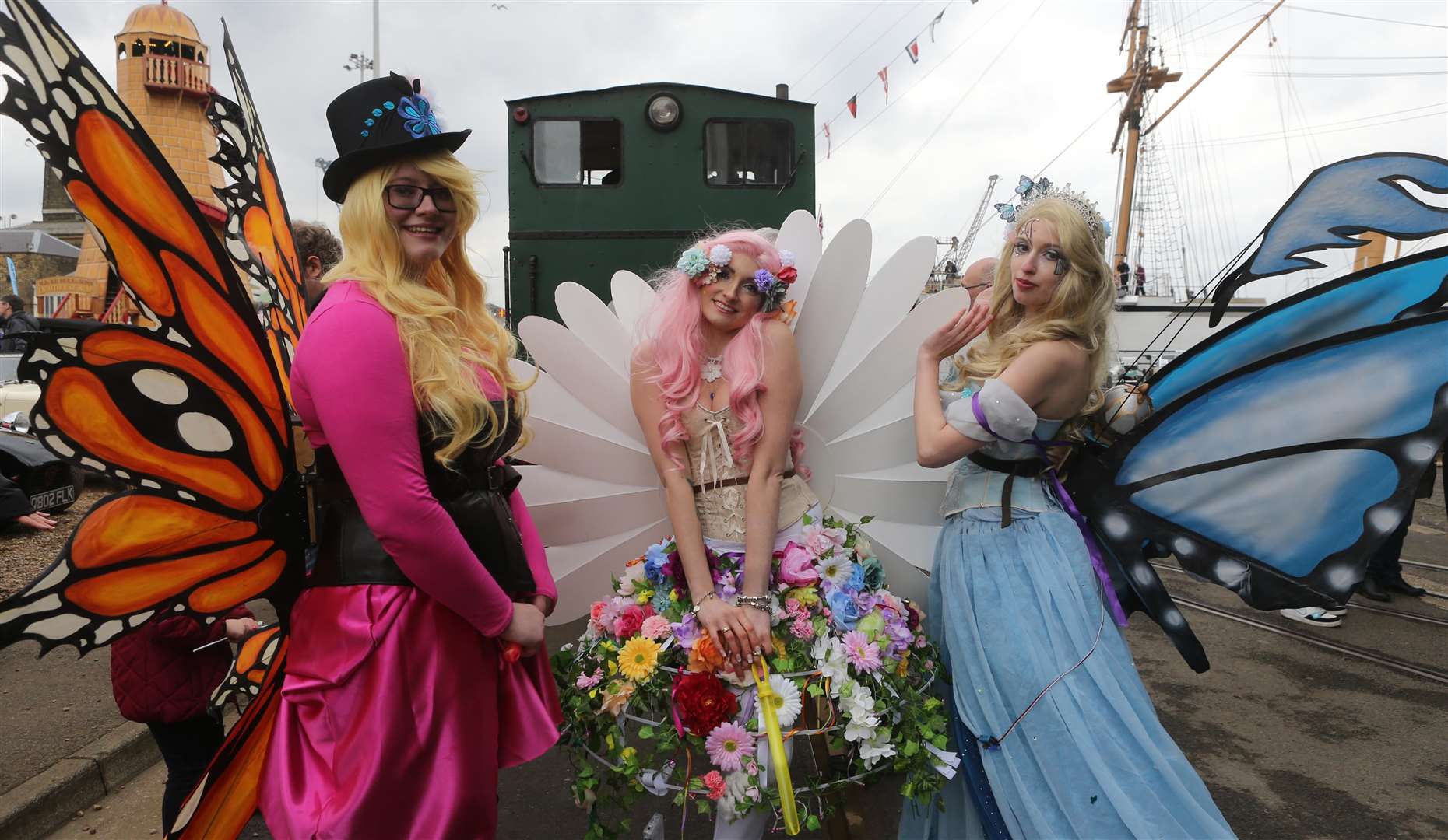 The Star Cross Fairies at the Festival of Steam at Chatham Dockyard. Picture by: John Westhrop