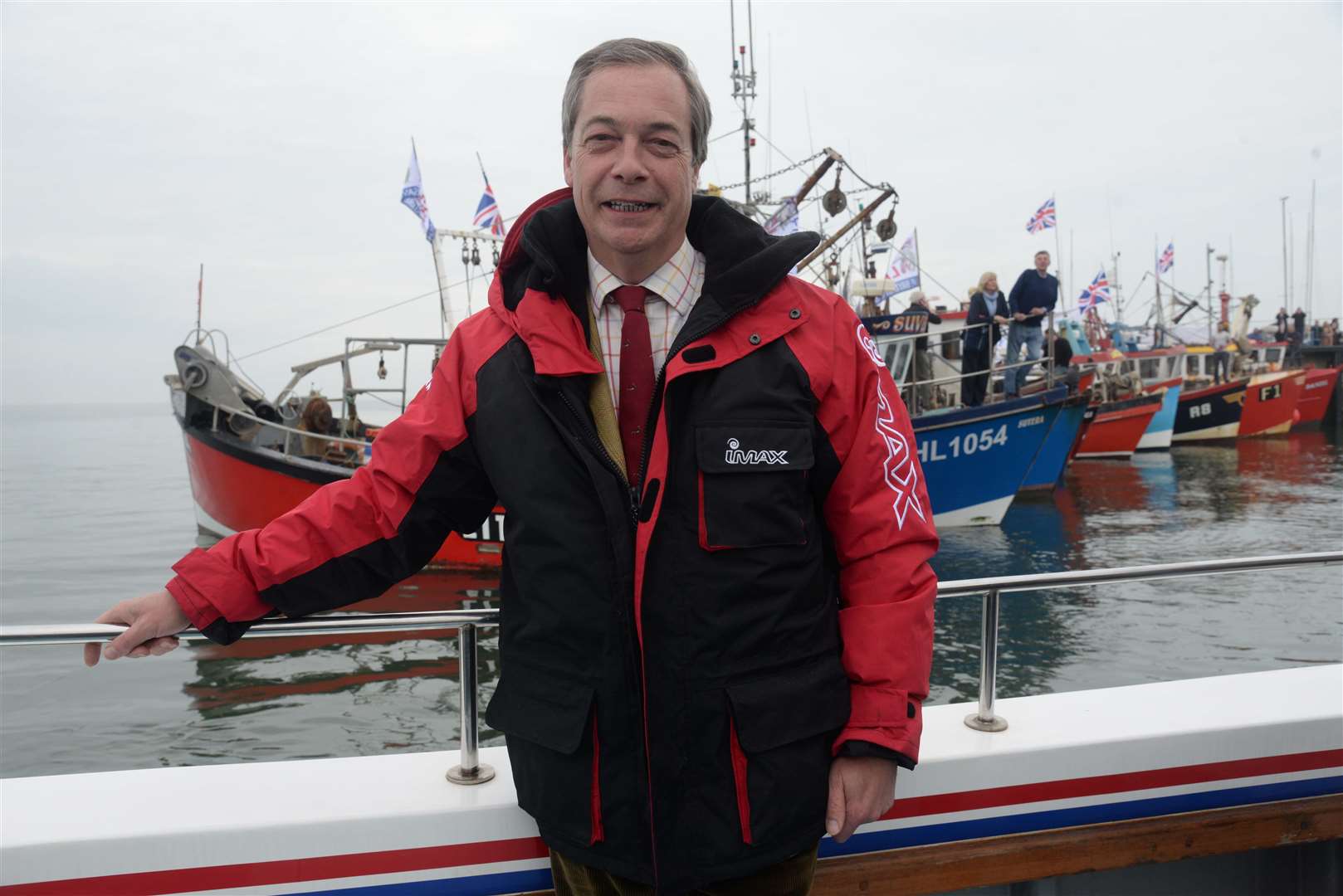 Nigel Farage joined fishermen at a protest in Whitstable in 2018
