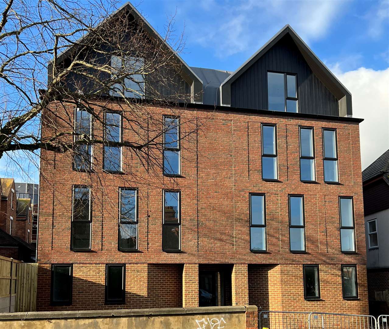 Fourtnee new homes have been built in Radnor Park Road, Folkestone. Picture: KCC
