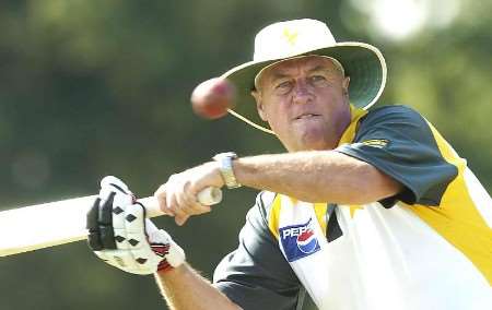 Bob Woolmer, in his role as Pakistan coach, taking part in a practice session before a game at the St Lawrence Ground in Canterbury in July 2006. Picture: ADY KERRY