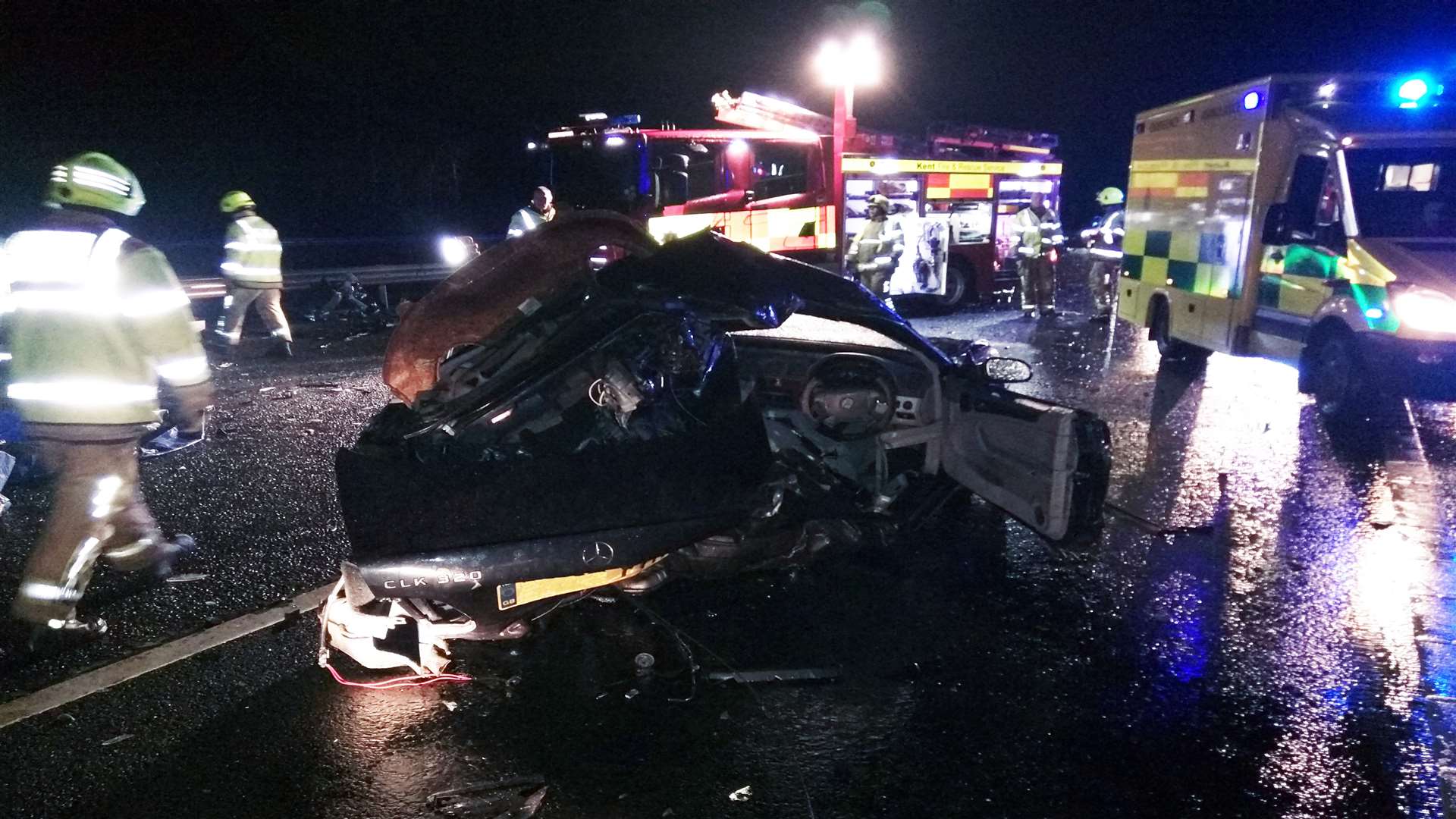The Boxing Day crash scene. Image: Kent Fire and Rescue Service