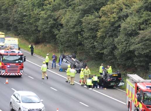 Emergency services at the scene of the crash. Picture: Mike Mahoney