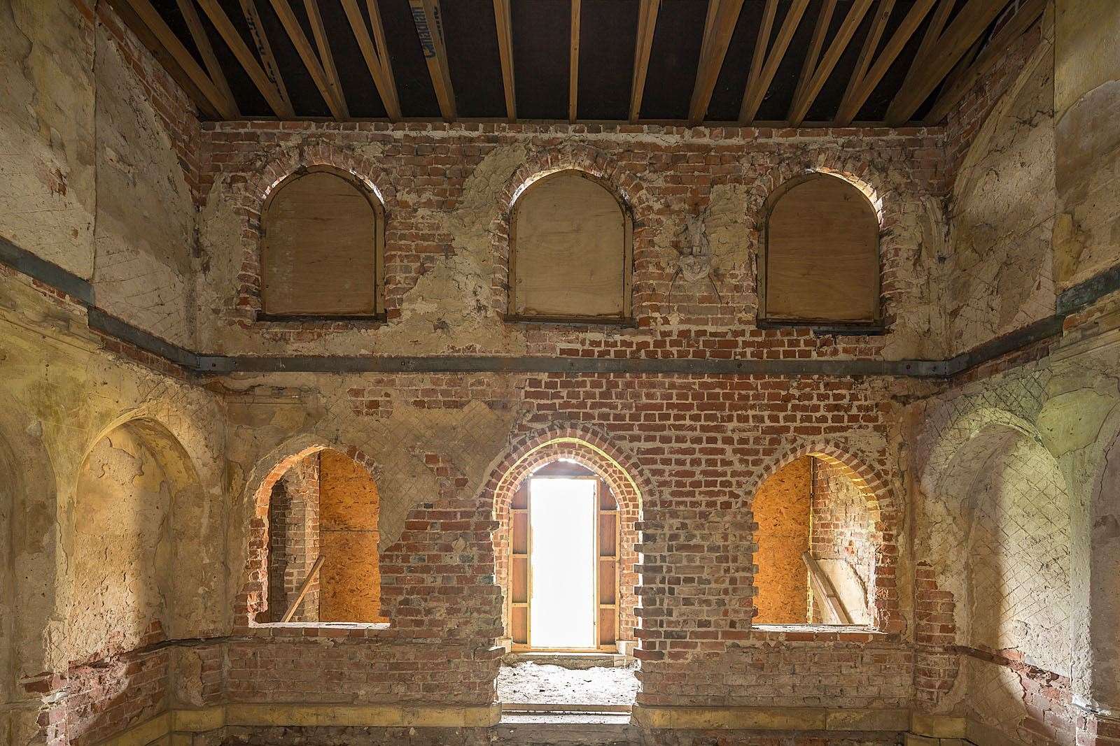 Cobham Dairy's interior main chamber before restoration. Picture: Savills