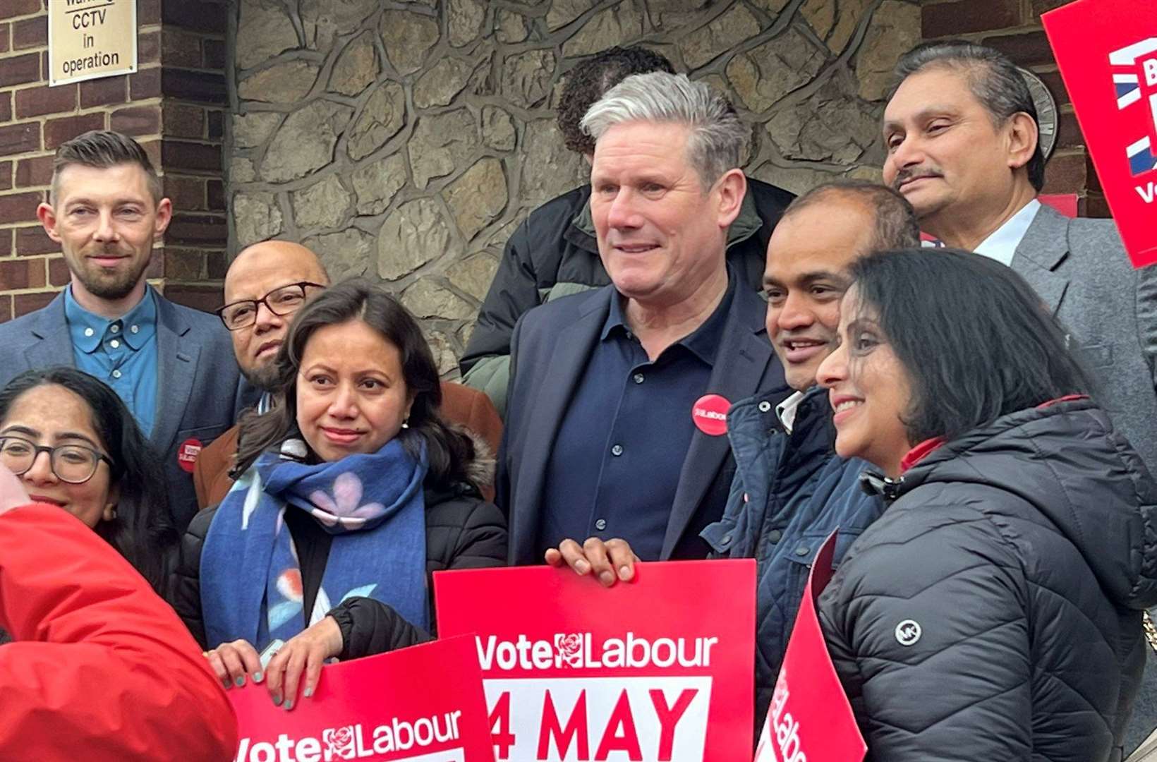 Sir Keir Starmer on a visit to support Labour candidates in Medway