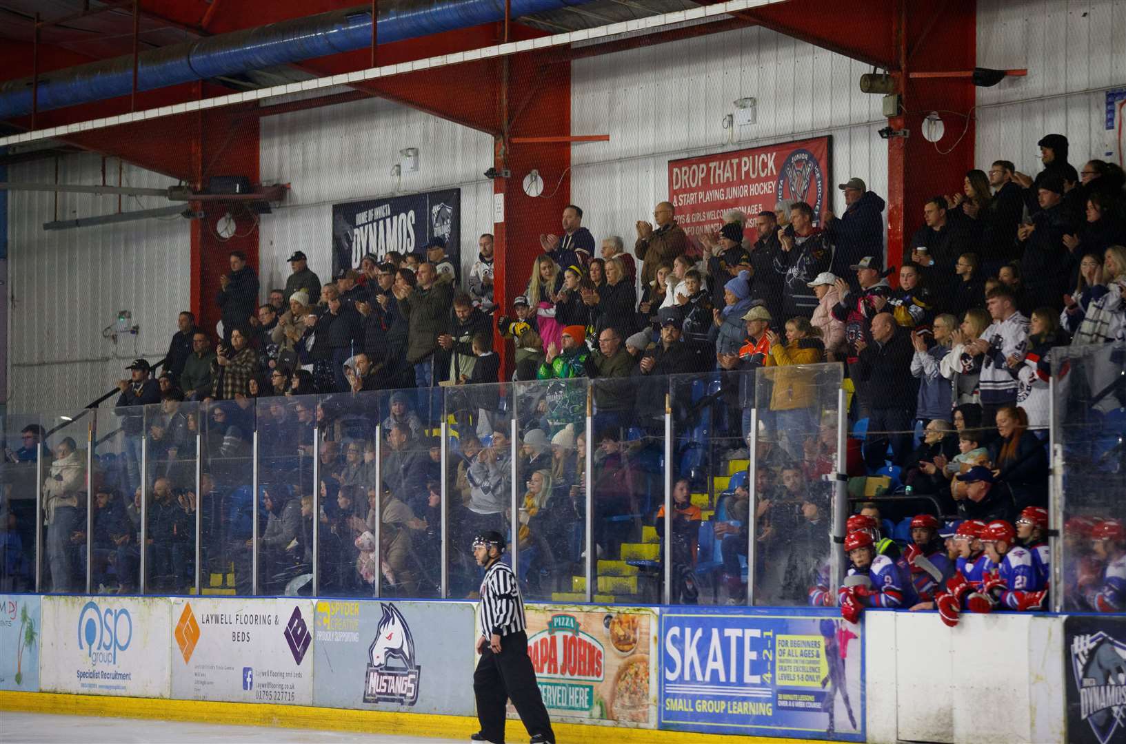 Supporters at the Invicta Dynamos game against Slough Jets show their respect on 47 minutes for Adam Johnson Picture: David Trevallion