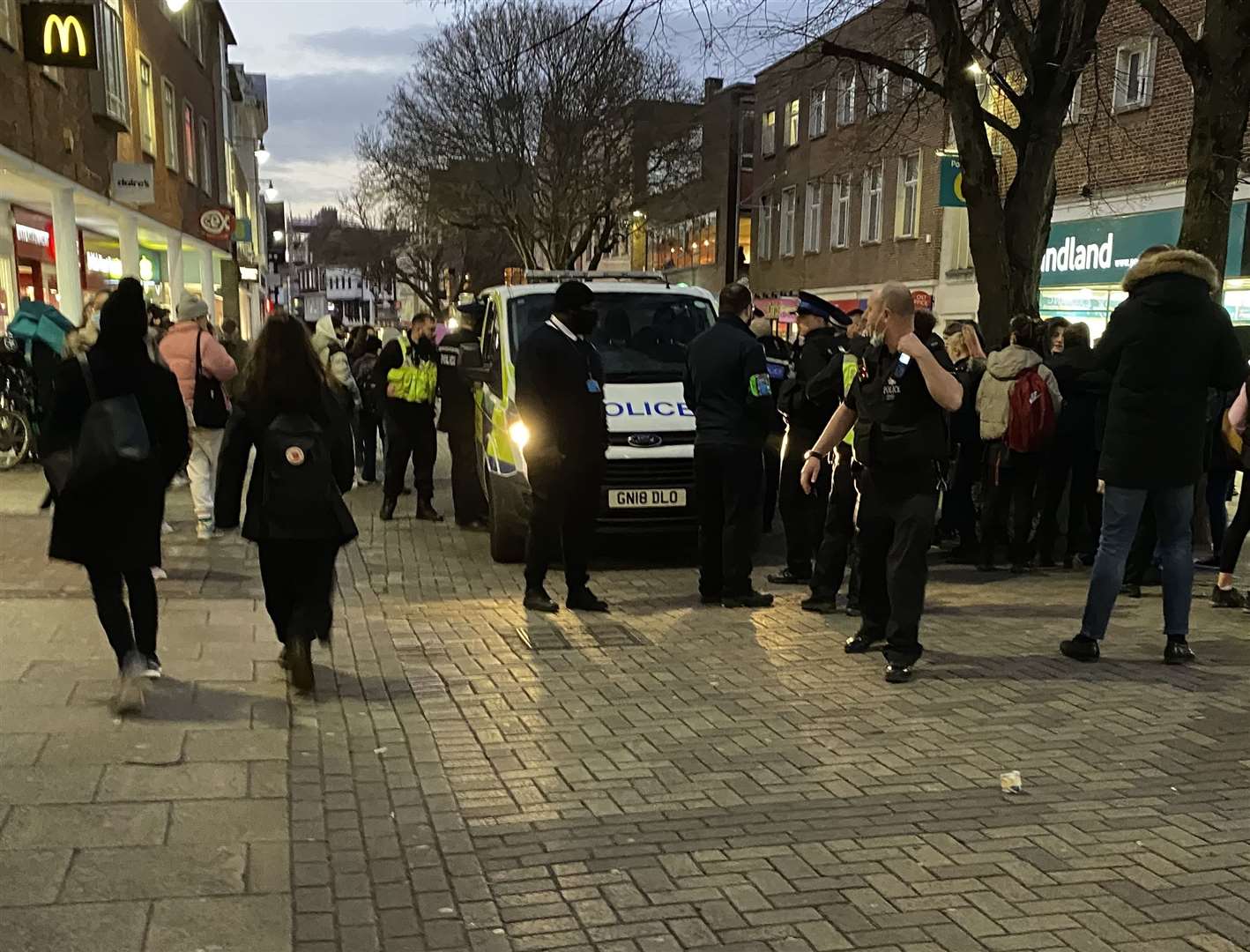 Police respond to an incident in Canterbury city centre