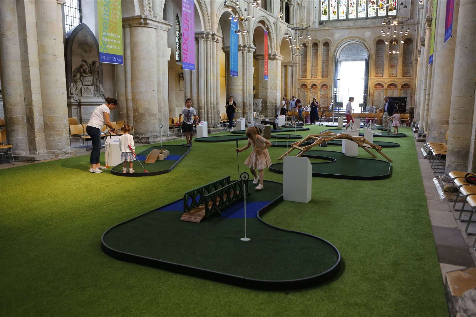 The crazy golf course at Rochester Cathedral which was open over the summer. Picture: Andy Jones