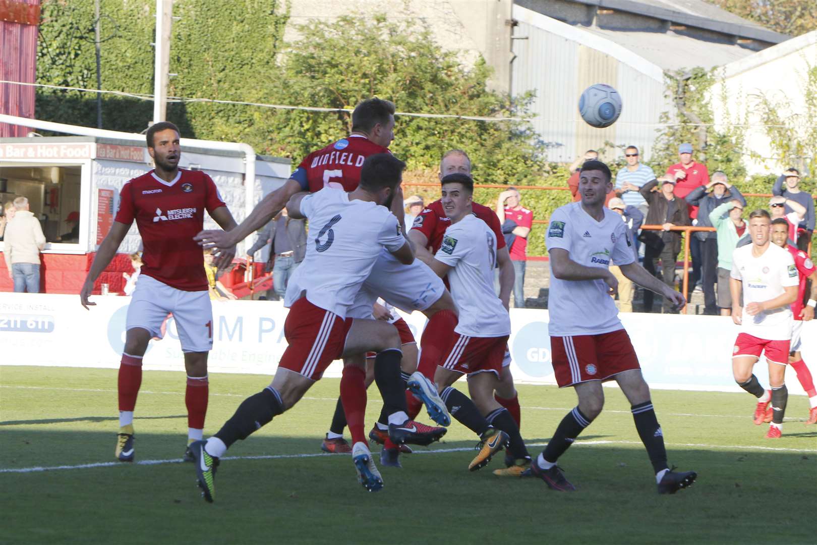 Dave Winfield heads Ebbsfleet into a 3-0 lead Picture: Andy Jones