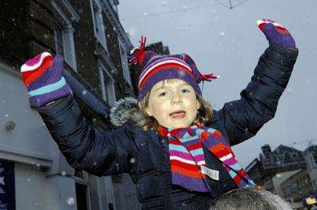A Dartford youngster enjoys the town's Christmas lights switch-on