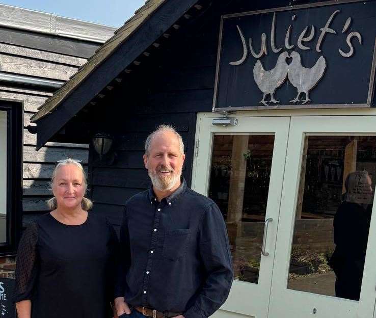 Juliet and Richard Laslett at the popular farm shop. Picture: Juliet's Farm Shop and Cafe