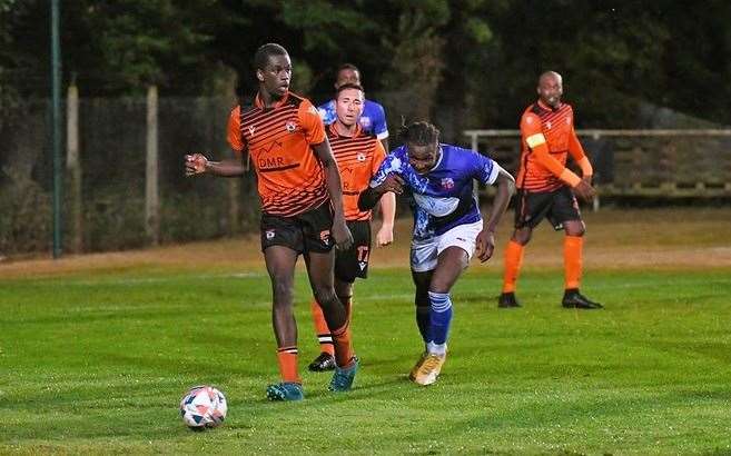 Action between Lordswood and Sheppey United in pre-season. Picture: Marc Richards