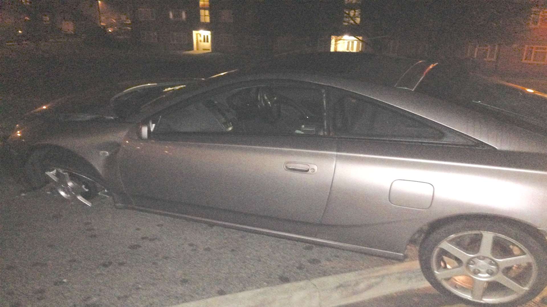 The Toyota Celica was parked in Eastcourt Lane when it was hit. Picture: Joe Clements