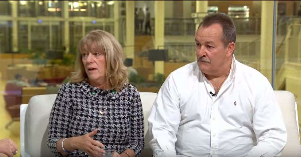 Carl's parents Maria and Andy Davies on The Kay Burley Show on Sky appealing for help in their fight for justice for their son