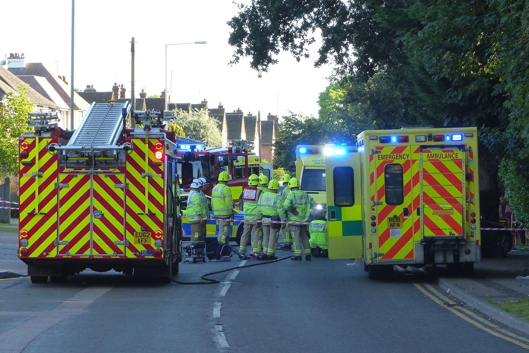 Emergency services at the scene in Faversham Road Picture: Andy Clark