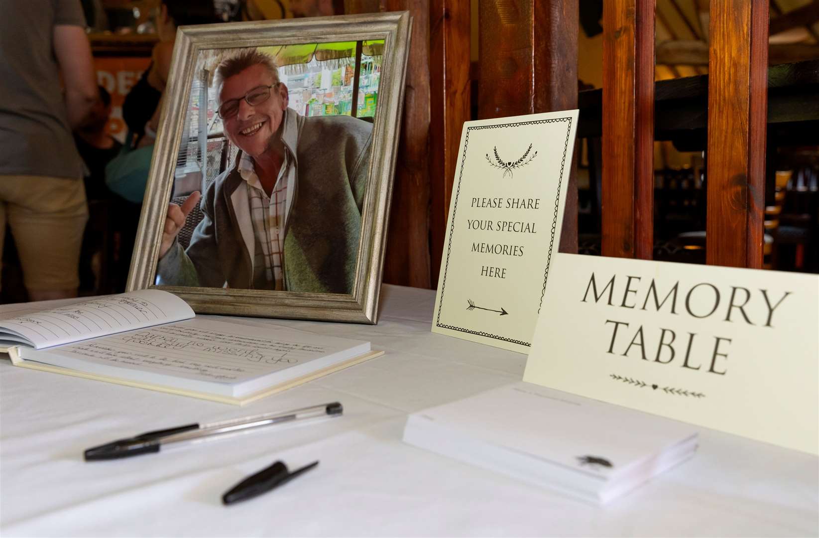 A memory table was set up for the celebration of his life. Picture: Shepherd Neame