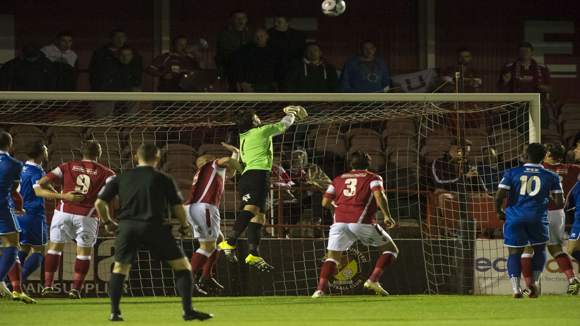 Brandon Hall punches clear as Ebbsfleet come under pressure against Chelmsford Picture: Andy Payton
