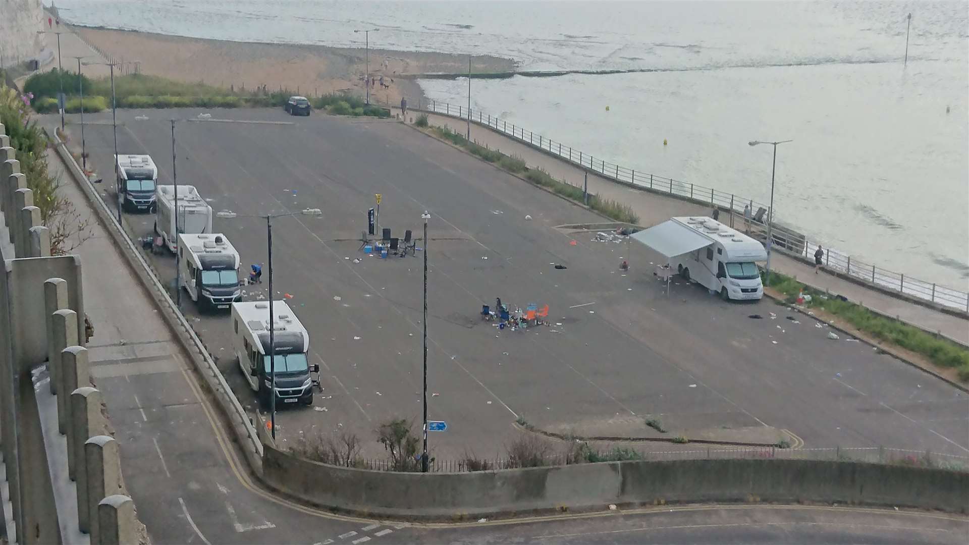 Litter has been left across the car park. Pic: Andy Smith