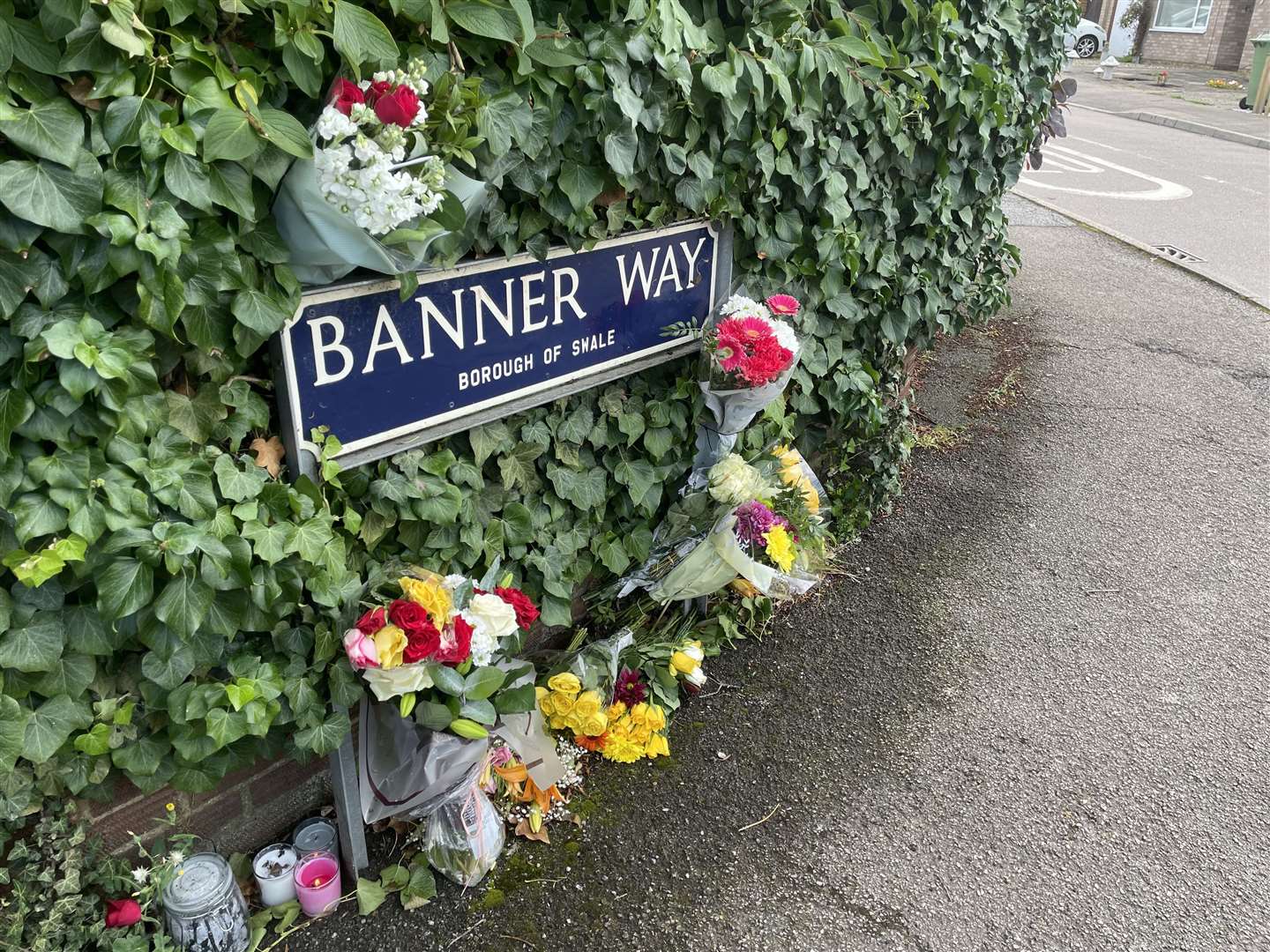 Floral tributes have been laid in Banner Way, Minster, following Shane Scott's death