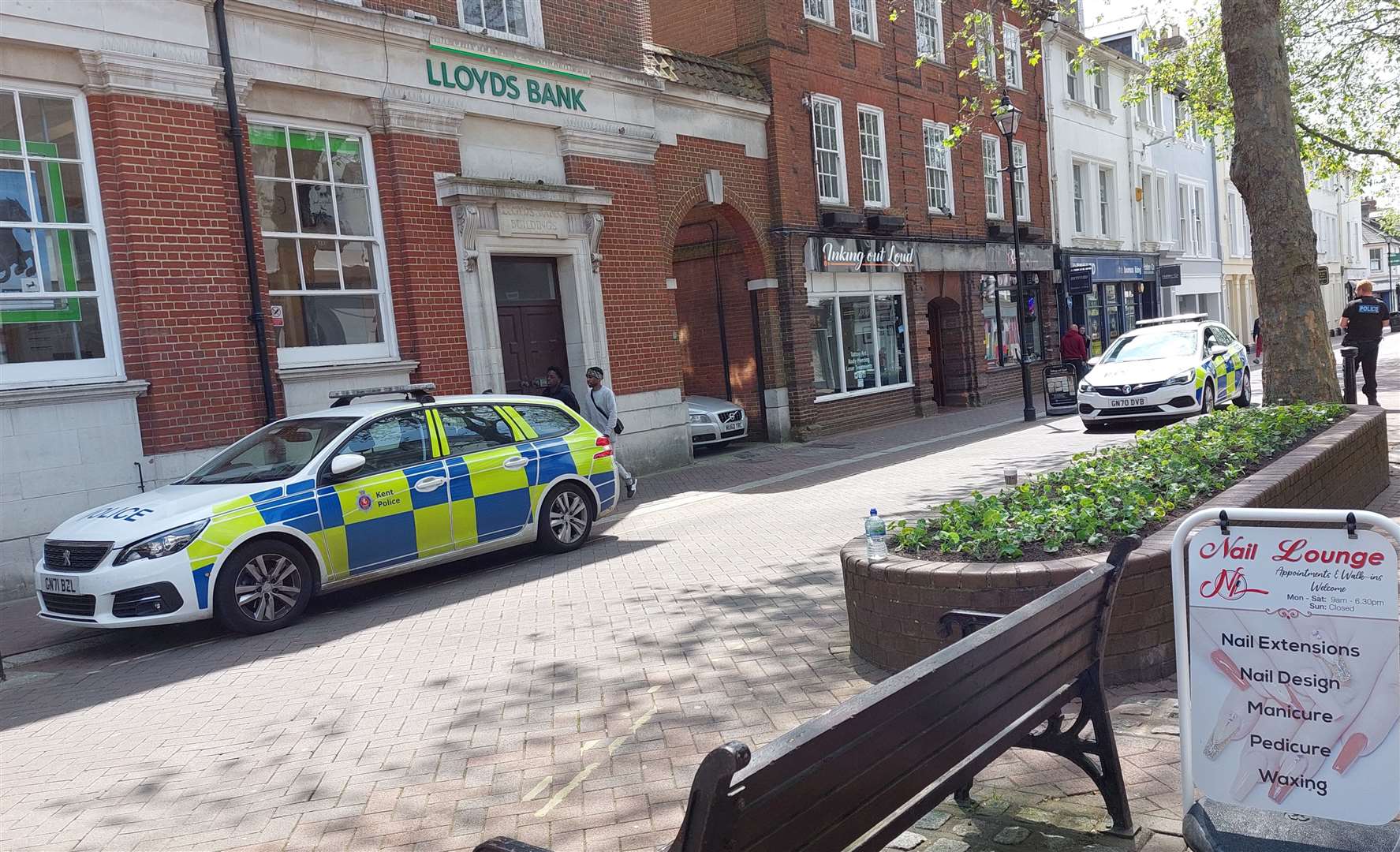 An ambulance was spotted outside Boots in Ashford High Street