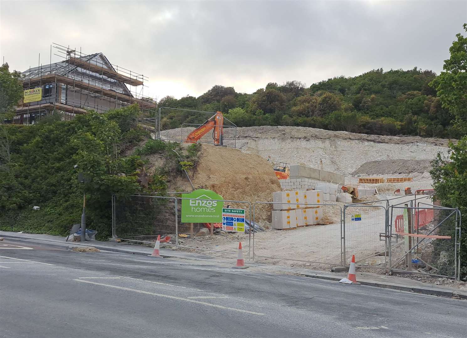 The view of the site from Folkestone Road, in Maxton