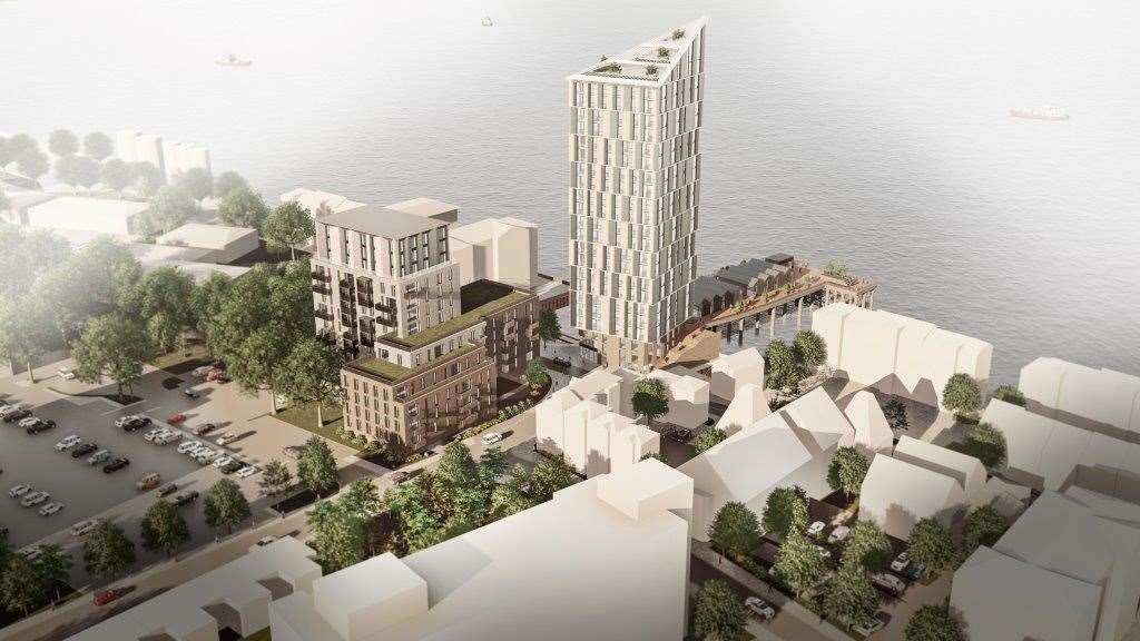 A CGI image of the previously approved development for Clifton Slipways. Picture: Quinn Estates