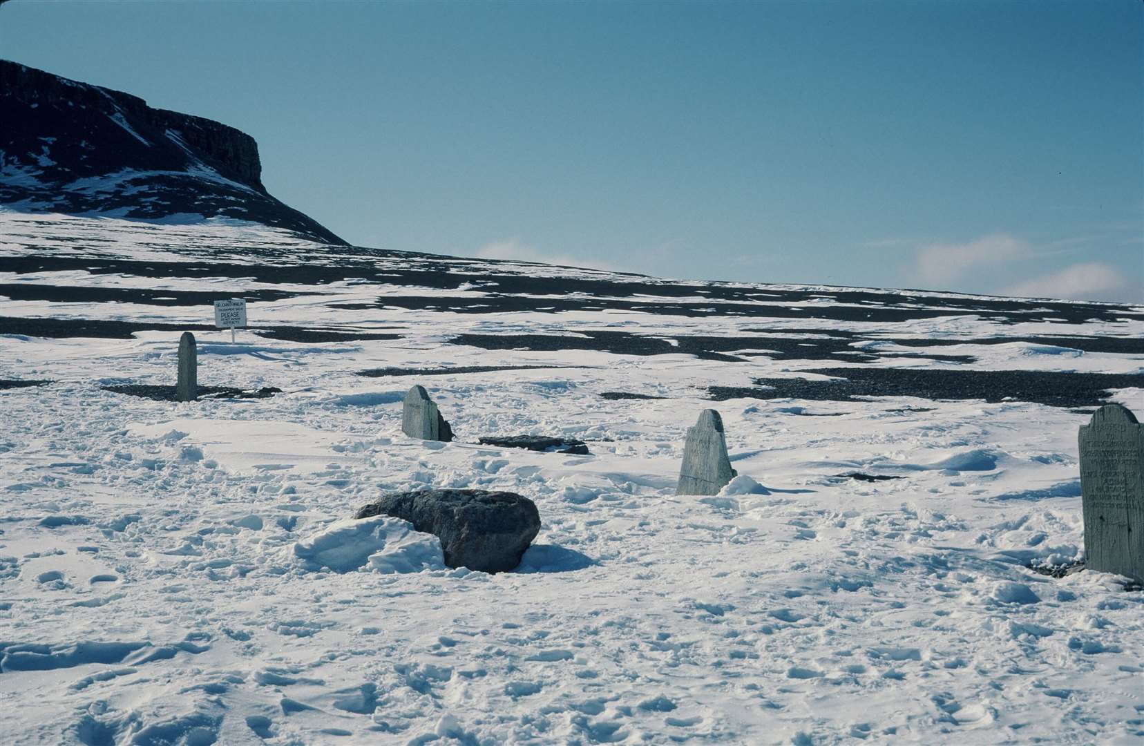 Four graves of British seamen in the frozen desolation of Beechey Island. Picture: Brian Spenceley