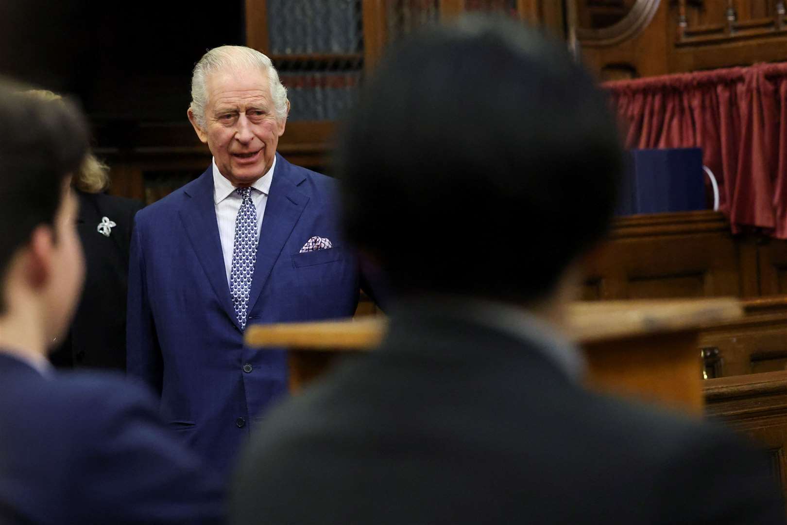 Charles surprised students during the visit (Hannah McKay/PA)