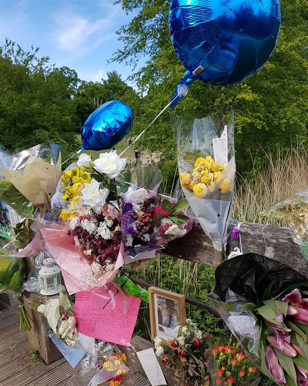 Flowers and messages were left at Dunorlan Park in Tunbridge Wells in Matthew's memory.
