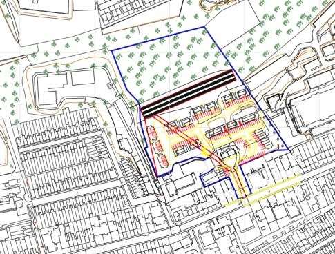The solar panels will be placed at the marked spots at Westmount off Folkestone Road. Picture DDC planning portal