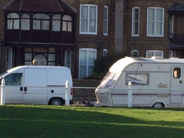 A caravan parked along The Beach in Walmer Picture: Pip Bailey